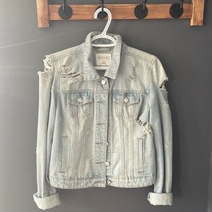 Distressed jean jacket